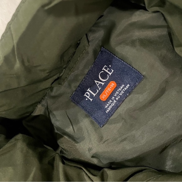 Children’s Place Olive Green Puffer Jacket XLarge - Picture 6 of 7